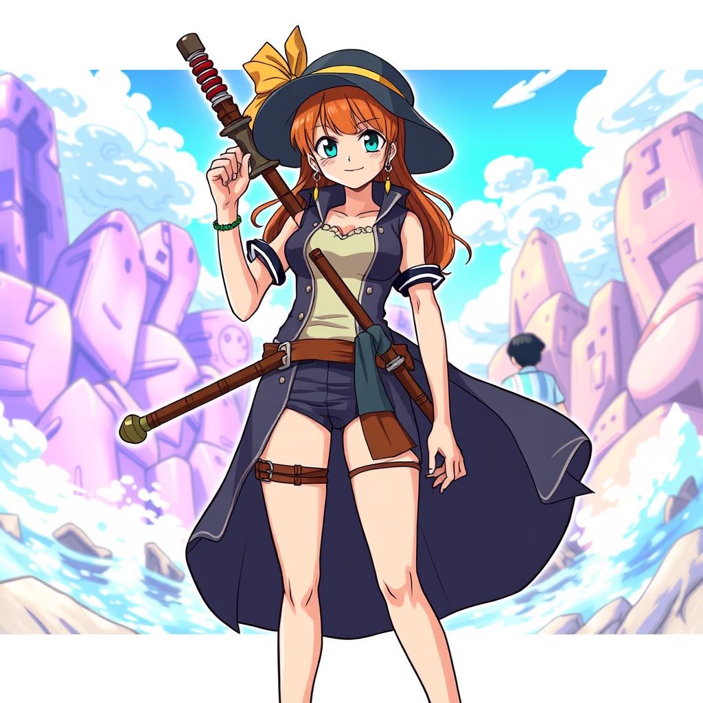 A detailed illustration of Nami from One Piece