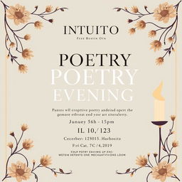 Create a poster for a poetry evening event