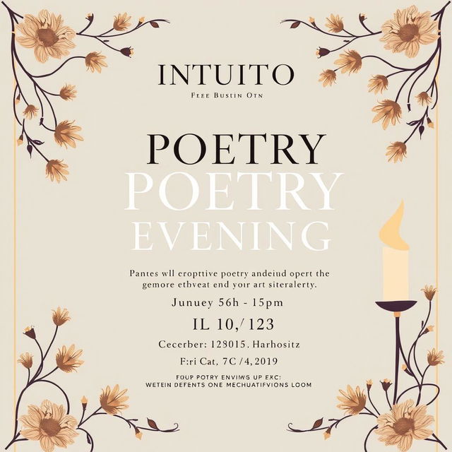 Create a poster for a poetry evening event