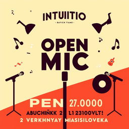 Create a poster for an open mic event