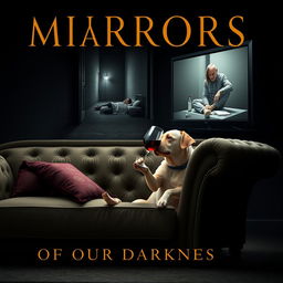 Create a book cover design titled 'MIRRORS OF OUR DARKNESS'