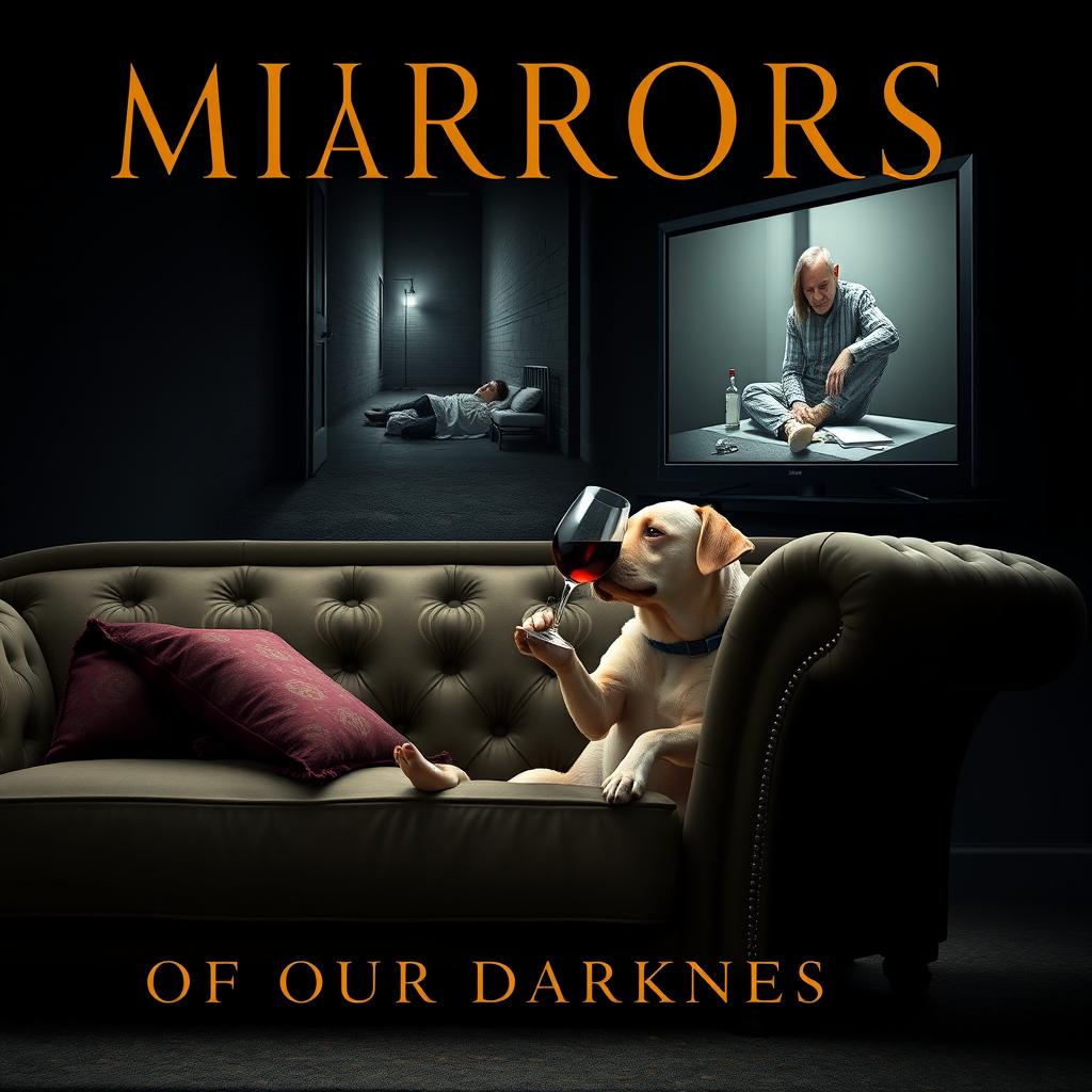 Create a book cover design titled 'MIRRORS OF OUR DARKNESS'