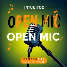 Create a poster for an open mic event