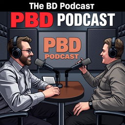 Create an image depicting a scene from the PBD Podcast