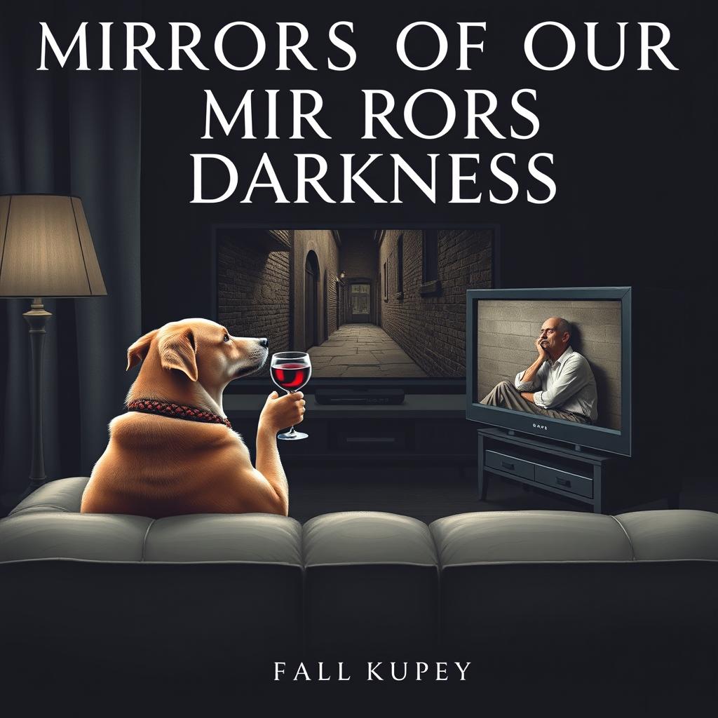 Create a book cover design titled 'MIRRORS OF OUR DARKNESS'