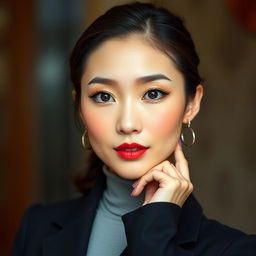 Create an image of an attractive Asian woman