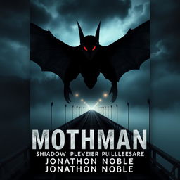 Create a dark, eerie book cover for "Mothman: Shadow Over Point Pleasant