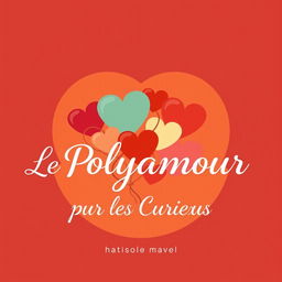 Create a modern and colorful illustration featuring a polygon or network of interconnected hearts, symbolizing various relationships in a polyamorous configuration