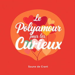 Create a modern and colorful illustration featuring a polygon or network of interconnected hearts, symbolizing various relationships in a polyamorous configuration