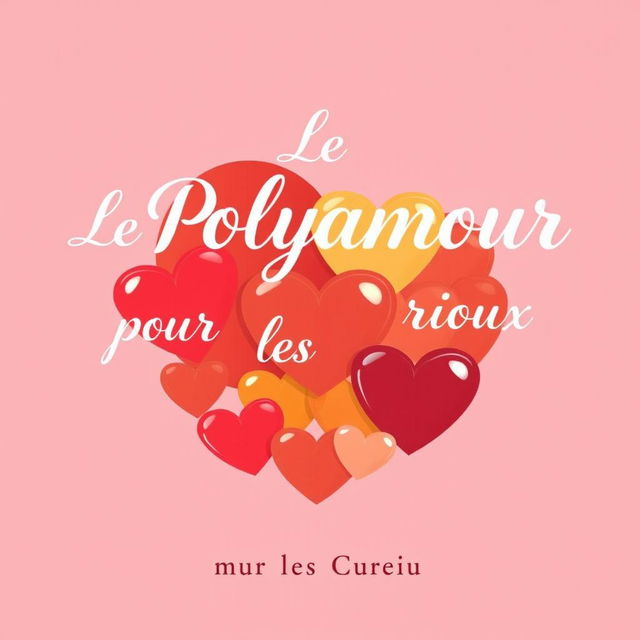 Create a modern and colorful illustration featuring a polygon or network of interconnected hearts, symbolizing various relationships in a polyamorous configuration