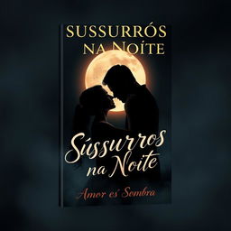 Crie uma capa para um livro com o título 'Sussurros na Noite: Amor e Sombra'