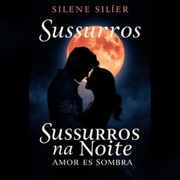 Crie uma capa para um livro com o título 'Sussurros na Noite: Amor e Sombra'