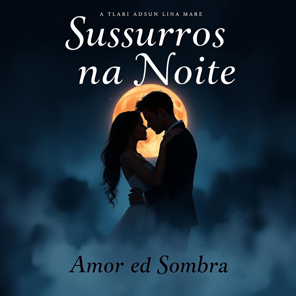 Crie uma capa para um livro com o título 'Sussurros na Noite: Amor e Sombra'