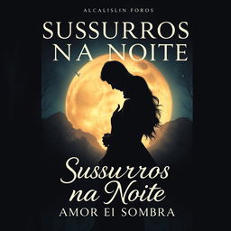 Crie uma capa para um livro com o título 'Sussurros na Noite: Amor e Sombra'