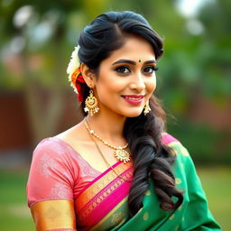 A beautiful Indian woman in traditional attire, showcasing her elegance and grace