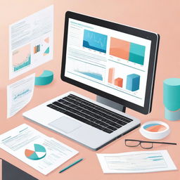 An illustration showing statistical calculations or the output of statistical software