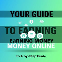 A dynamic and professional book cover titled 'Your Guide to Earning Money Online: A Step-by-Step Guide'