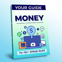 A dynamic and professional book cover titled 'Your Guide to Earning Money Online: A Step-by-Step Guide'