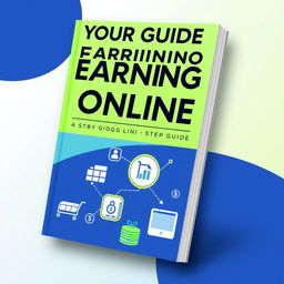 A dynamic and professional book cover titled 'Your Guide to Earning Money Online: A Step-by-Step Guide'