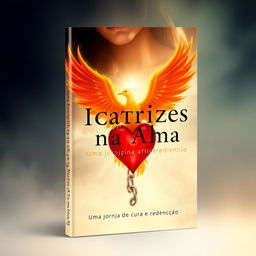 Create a book cover with the title 'Cicatrizes na Alma: Uma Jornada de Cura e Redenção'