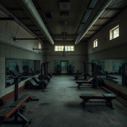 A detailed image of an abandoned gym