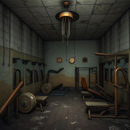 A detailed image of an abandoned gym