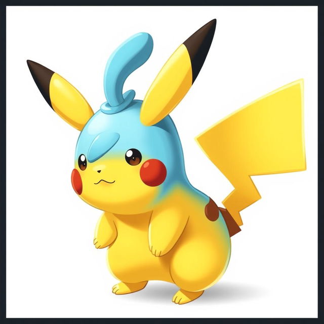 A creative fusion of Pikachu and Mudkip, combining features of both Pokémon