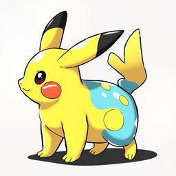 A creative fusion of Pikachu and Mudkip, combining features of both Pokémon