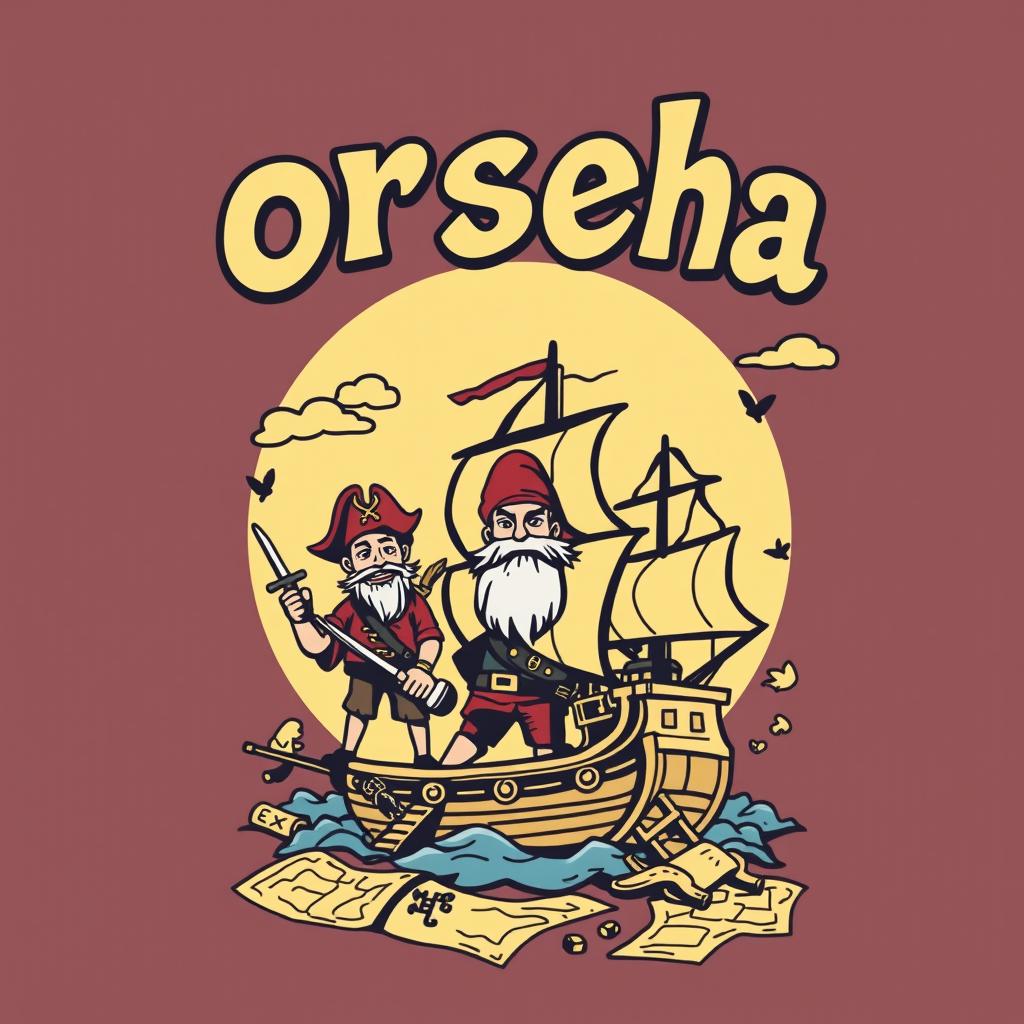 Create a class t-shirt design with a pirate comic theme