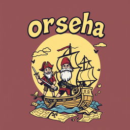 Create a class t-shirt design with a pirate comic theme