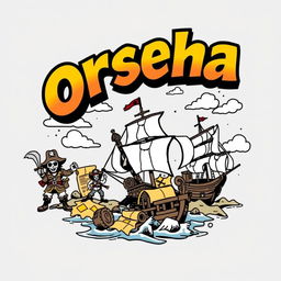 Create a class t-shirt design with a pirate comic theme