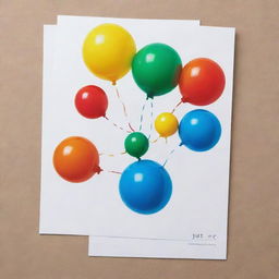 A cleverly designed postcard showcasing a playful depiction of petroleum interacting with colorful inflatable balls and wearing a trendy cap.