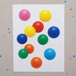 A cleverly designed postcard showcasing a playful depiction of petroleum interacting with colorful inflatable balls and wearing a trendy cap.