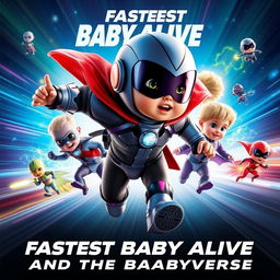 A dynamic movie poster for a film titled 'Fastest Baby Alive and the Babyverse'