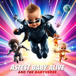 A dynamic movie poster for a film titled 'Fastest Baby Alive and the Babyverse'