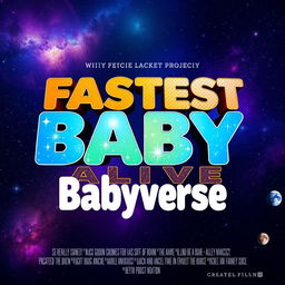 A movie poster for a film titled 'Fastest Baby Alive Babyverse'