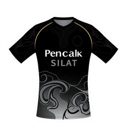 An elegant and luxurious sports jersey with an abstract gradient pattern in black