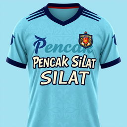 A sports jersey with the text 'Pencak Silat' written in a cool font