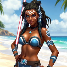 Ashoka Tano from Star Wars wearing a bikini