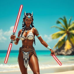 Ashoka Tano from Star Wars wearing a bikini