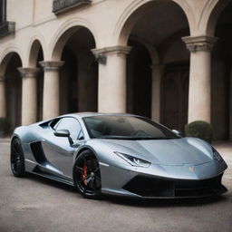 A stunning sports car incorporating the raw power and aggressive design of a Lamborghini with the intricate Italian elegance of a Maserati.