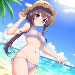 A detailed illustration of a character named Nimu wearing a bikini