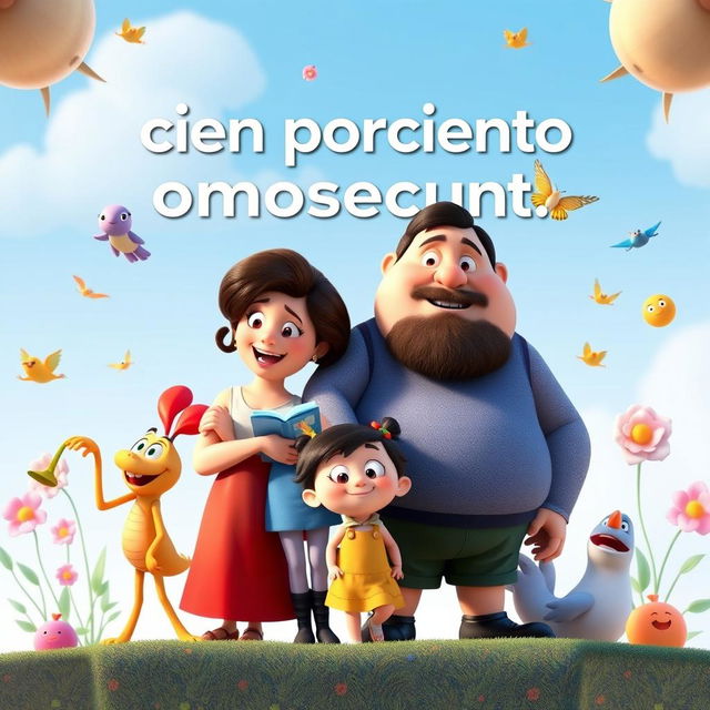 A movie poster in the style of Pixar that prominently features the text 'cien porciento omosexual'