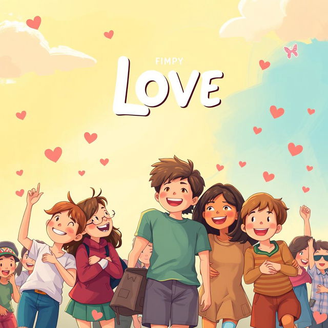 Create a vibrant and heartwarming wallpaper for a film poster that showcases the themes of friendship, bonding, and love