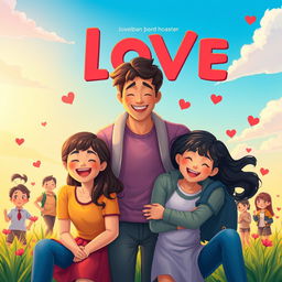 Create a vibrant and heartwarming wallpaper for a film poster that showcases the themes of friendship, bonding, and love