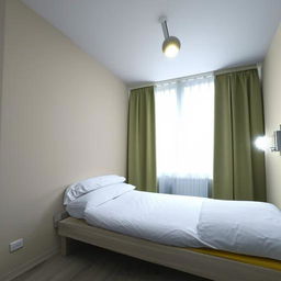 A neatly decorated 3.1m x 3.1m room with modern furnishing, well-lit and spacious.