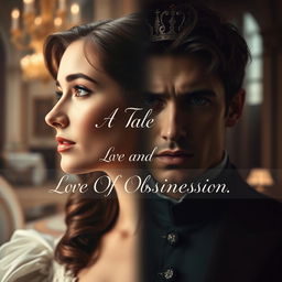 A split image of the main female character's face—one side showing her in a soft, romantic light as she looks towards the Duke, with a gentle expression of love