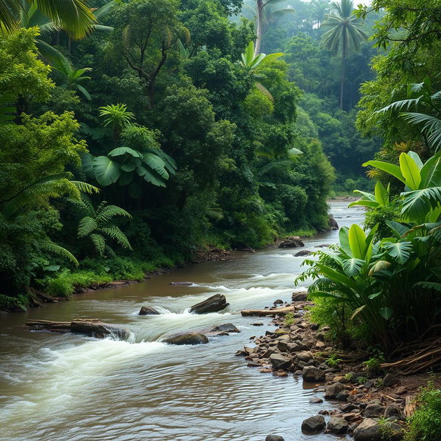 Create an image depicting the 'PROJETO RENASCENTES DO RIO UBÁ' in the Amazon