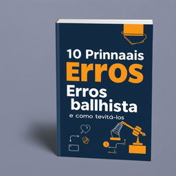 Create an e-book cover for a book titled 'Os 10 Principais Erros Trabalhistas e Como Evitá-los'