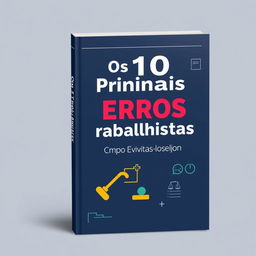 Create an e-book cover for a book titled 'Os 10 Principais Erros Trabalhistas e Como Evitá-los'